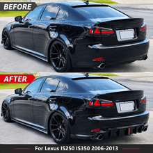 NINTE Rear Bumper Diffuser Kit Fit for Lexus IS250 IS350 2006-2013 Gloss Black LED JDM Style - NINTE