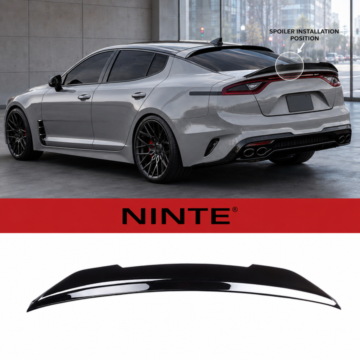 NINTE Rear Trunk Spoiler Wing Fit for Kia Stinger 2018-2023 Painted Gloss Black One Piece Highkick Duckbill Style