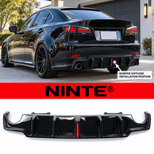 NINTE Rear Bumper Diffuser Kit Fit for Lexus IS250 IS350 2006-2013 Gloss Black LED JDM Style - NINTE