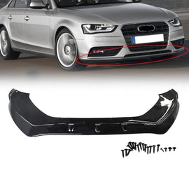 NINTE One - Piece Style For 2013 - 2016 Audi A4 B8.5 Avant Front Lip Gloss Black ABS 1 Piece - NINTE