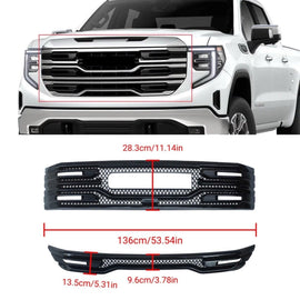 NINTE For 2022 - 2024 GMC Sierra 1500 AT4 SLT Grille Cover ABS Mesh Style NOT REPLACEMENT) - NINTE