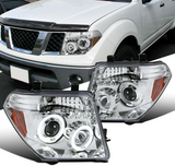 For 05-08 Nissan Frontier 05-07 Pathfinder Clear LED Halo Projector Headlights