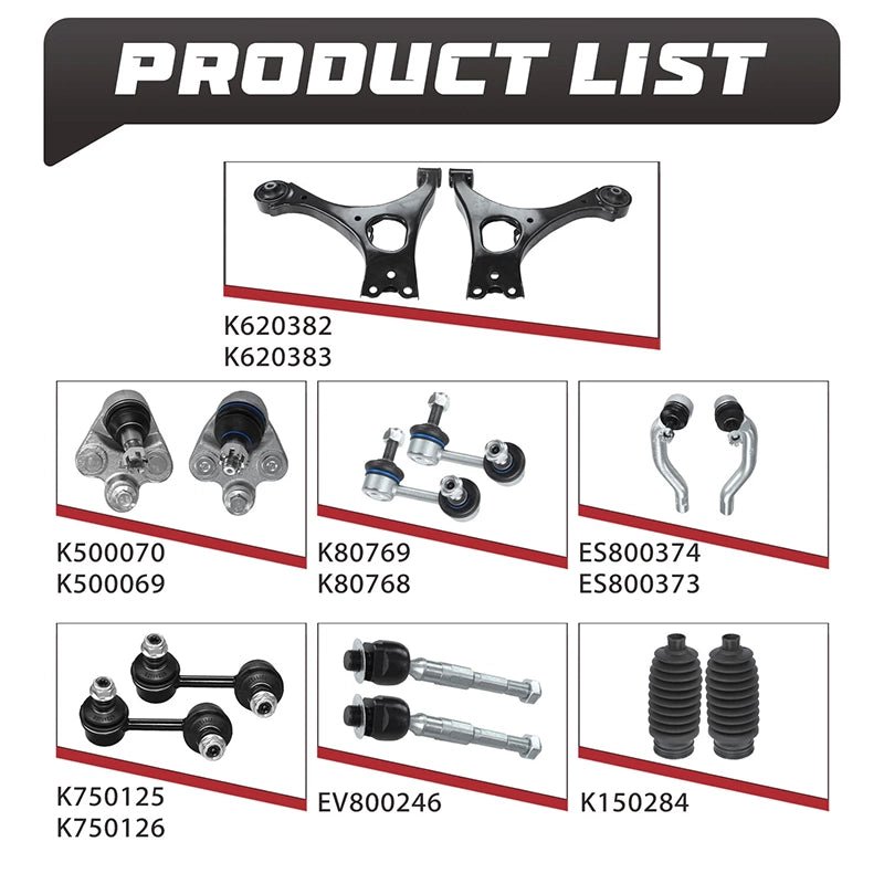 NINTE 14pcs Front Lower Control Arm Ball Joint Swaybar Tierod for 2006 - 2011 Honda Civic - NINTE