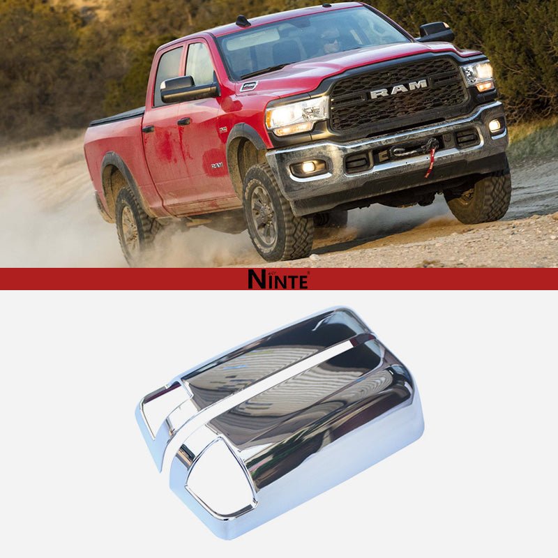 NINTE Mirror Cap For 2008 - 2022 Dodge Ram 1500 Tradesman 2500 3500 Top Half Chrome with Turning Signal - NINTE