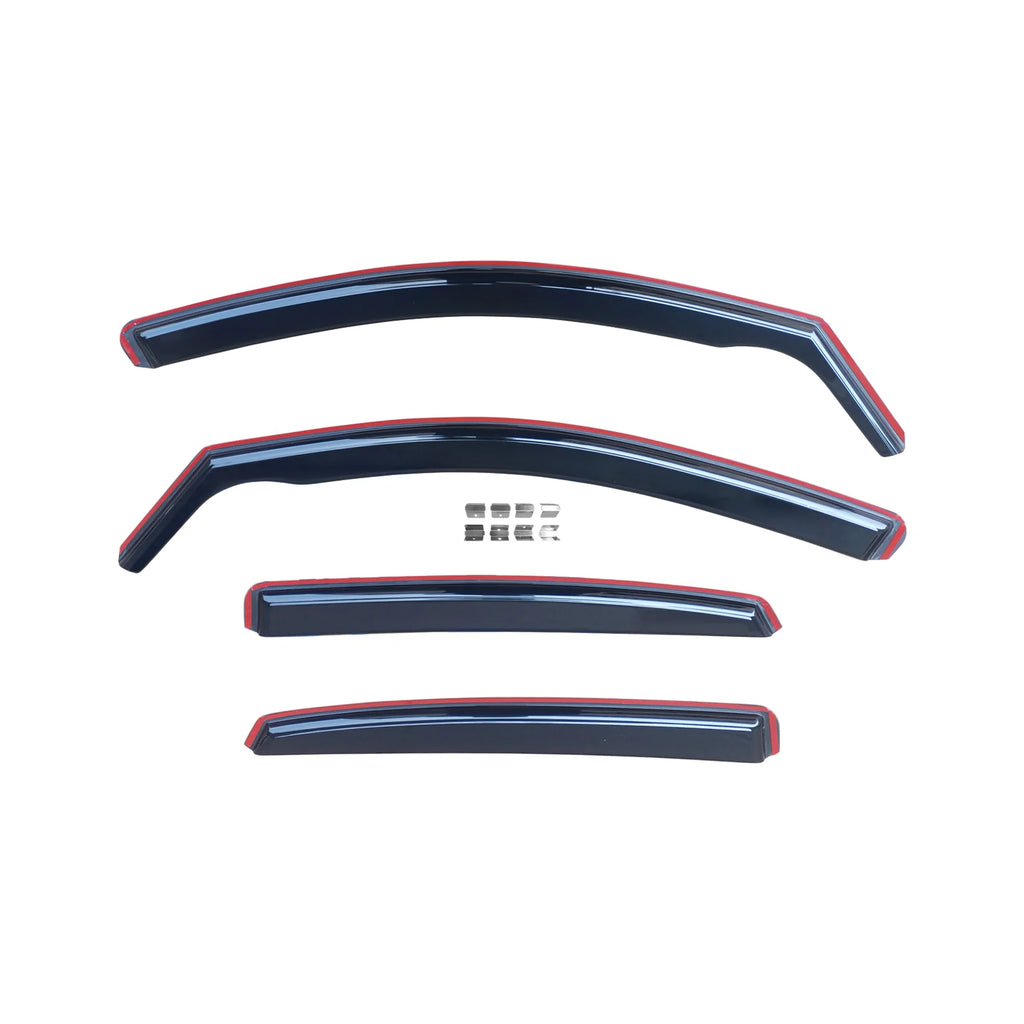 NINTE In-Channel Window Visor Rain Guard Deflector Fit For Honda Civic Hatchback 2016-2021 UK Euro Spec Smoked Black Trim - NINTE