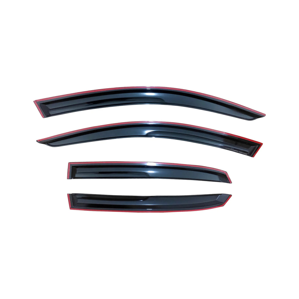 NINTE In-Channel Window Visor Rain Guard Deflector Fit For Honda Civic Hatchback 2016-2021 UK Euro Spec Smoked Black Trim - NINTE