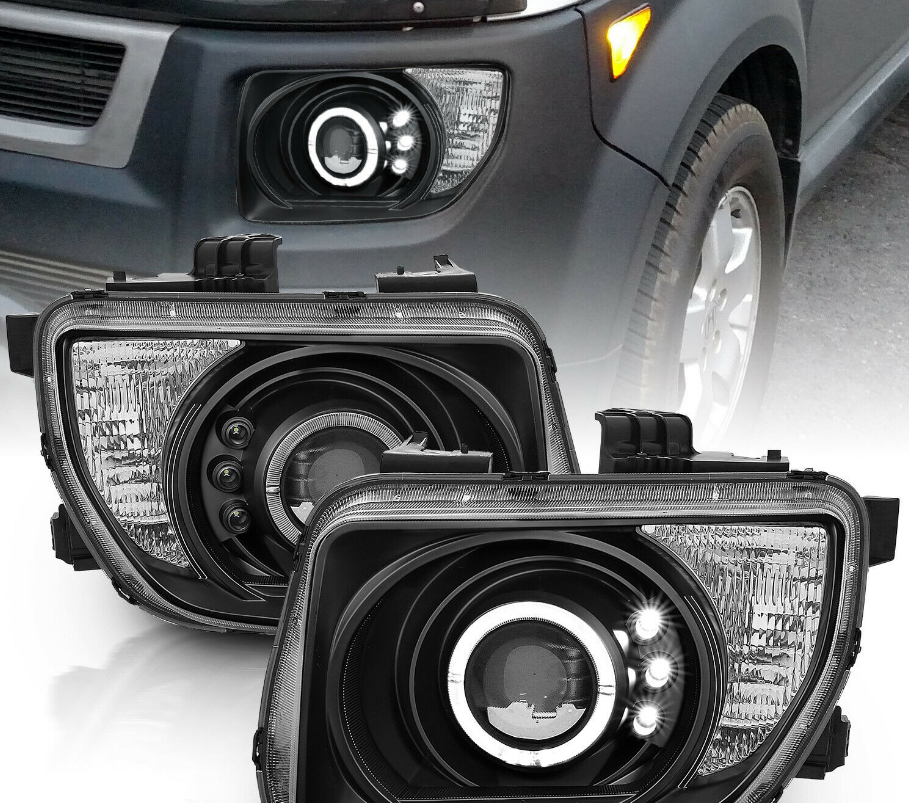 [LED Halo]For 2003-2008 Honda Element Projector Headlights - NINTE