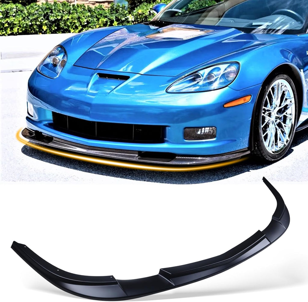 NINTE For 2005-2013 Chevy Corvette C6 Z06 Front Splitter ABS ZR1 Style Front Bumper Lip