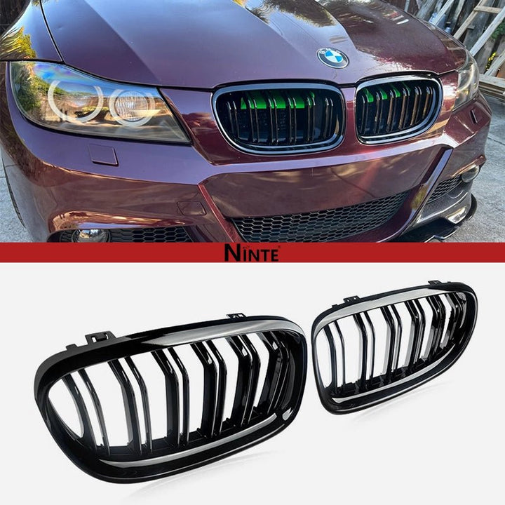 NINTE Front Kidney Grill Dual Slats For 2009 - 2011 LCI BMW E90 E91 - NINTE