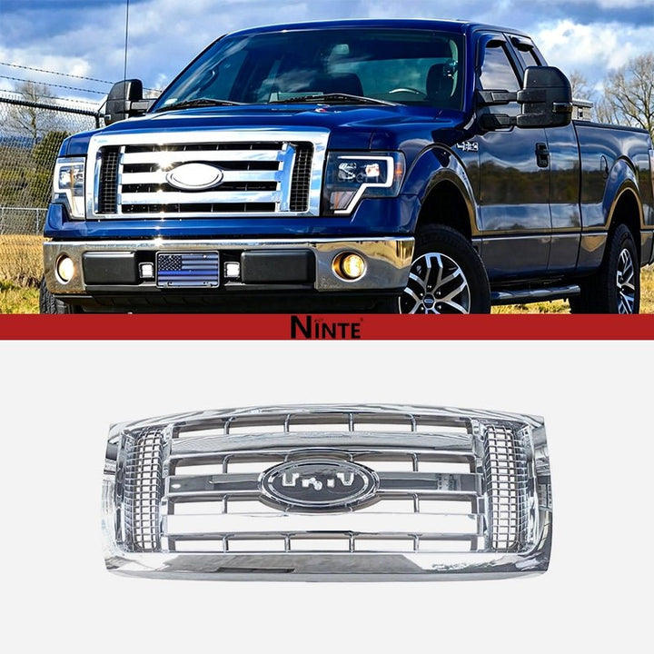 NINTE Silver Front Grille Assembly For 2009 - 2014 Ford F150 XL model Replacement - NINTE