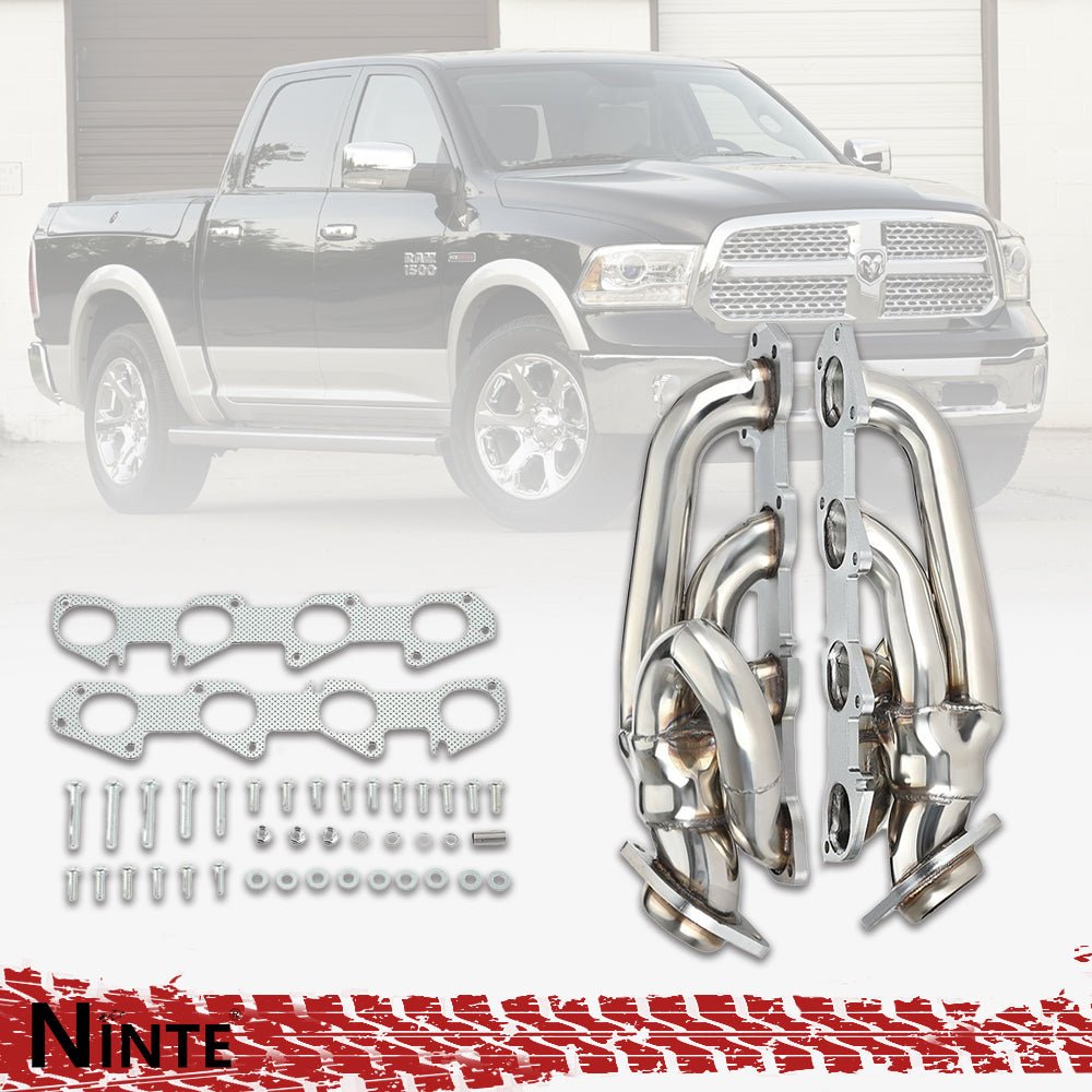 NINTE Shorty Stainless Tube Exhaust Headers For 2009 - 2018 Dodge Ram 1500 5.7L Hemi V8 - NINTE