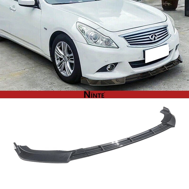 NINTE Front Bumper For 2010 - 2013 Infiniti G37 Sedan 3 Pcs Front Lip Splitter Air Chin - NINTE