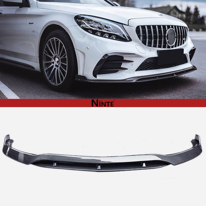 NINTE For 2019 - 2021 Mercedes Benz W205 C Class with AMG Package Lower Splitter Front Bumper lip - NINTE