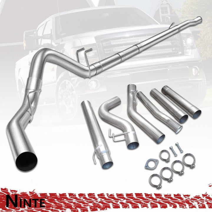 NINTE For 2011 - 2024 Ford 6.7 Powerstroke DPF Delete Race Pipe 4"/5" Downpipe - Back - NINTE