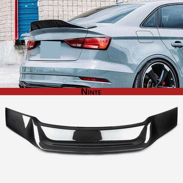 NINTE For 2014 - 2020 Audi A3 S3 RS3 A3 Quattro Rear Spoiler R Style Trunk Spoiler Rear Wing Gloss Black - NINTE