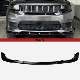 NINTE Front Lip Spoiler For 2014 - 2021 Jeep Grand Cherokee SRT/2018 - 2021 Trackhawk Front Bumper Lip Spoiler Splitter Guard Bodykit Glossy Black ABS 3Pcs - NINTE