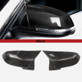 NINTE Real Carbon Fiber Mirror Covers For 2012-2018 BMW 3 Series F30 F31 F34 4 Series F32 F33 F36 1 Series F20 2 Series F22 F23 X1 E84 M2 F87 Tape-On Overlay