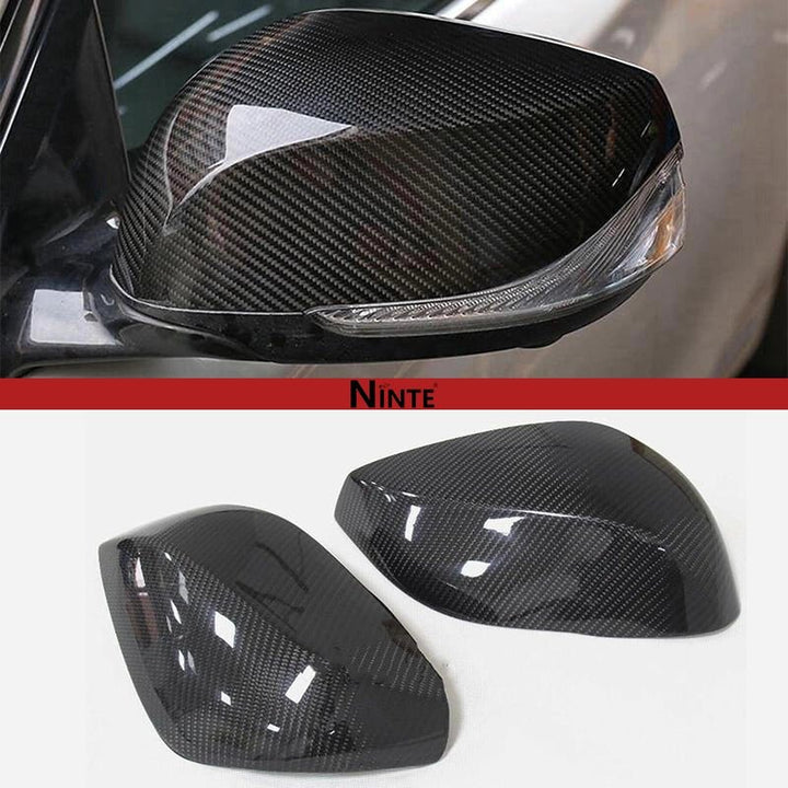 NINTE Real Carbon Fiber Mirror Caps For 2014 - 2024 Infiniti QX30 Q50S Q50 Q60 Q70 Tape - On Overlay View Mirror Covers Cap(NOT the Replacement) - NINTE