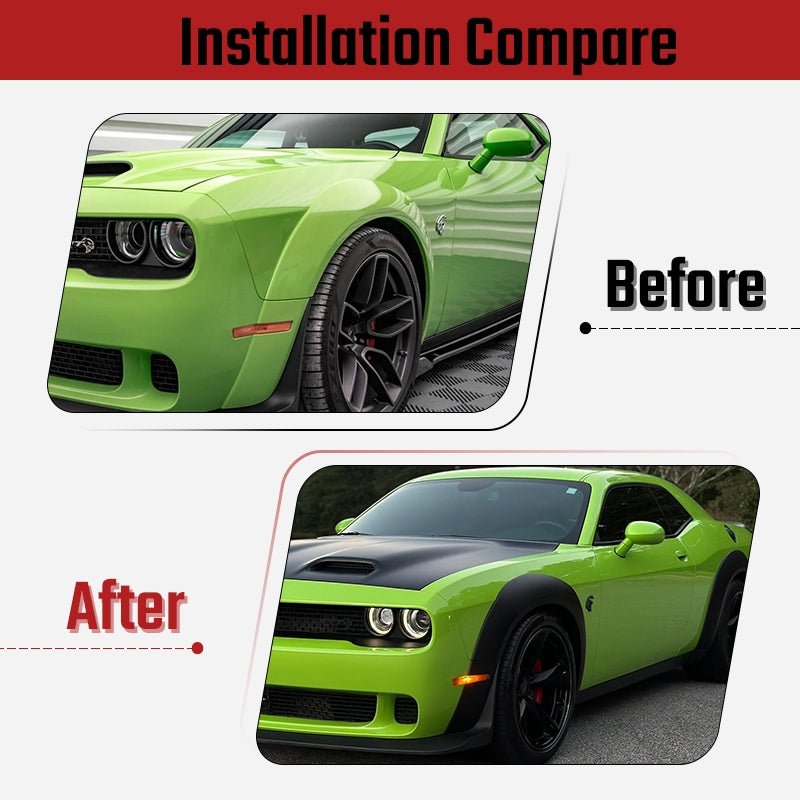 NINTE For 2015 - 2023 Dodge Challenger SRT Hellcat Wide Body Demon Style Fender Flares Unpainted Polypropylene - NINTE