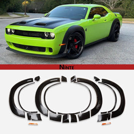 NINTE For 2015 - 2023 Dodge Challenger SRT Hellcat Wide Body Demon Style Fender Flares Unpainted Polypropylene - NINTE