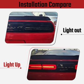 NINTE Rear Guard Trim Kit For 2015 - 2024 Dodge Challenger Accessories Tail Light Covers Exterior Frame Smoked Black 4Pcs - NINTE