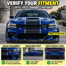 NINTE For 2015-2023 Dodge Charger SRT Scat Pack Front Lip Front Bumper Splitter ABS 3PCs - NINTE