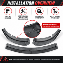 NINTE For 2015-2023 Dodge Charger SRT Scat Pack Front Lip Front Bumper Splitter ABS 3PCs - NINTE