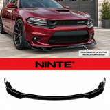 NINTE For 2015-2023 Dodge Charger SRT Scat Pack  Front Lip Front Bumper Splitter ABS 3PCs