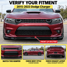 NINTE For 2015-2023 Dodge Charger SRT Scat Pack Front Lip Front Bumper Splitter ABS 3PCs - NINTE