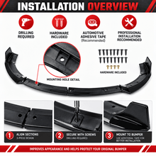 NINTE For 2015-2023 Dodge Charger SRT Scat Pack Front Lip Front Bumper Splitter ABS 3PCs - NINTE