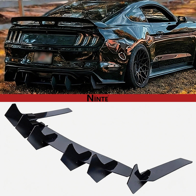 NINTE V2 Style Shark Fin Rear Bumper FOR 2015-2021 Ford Mustang