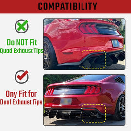NINTE V2 Style Shark Fin Rear Bumper FOR 2015-2021 Ford Mustang