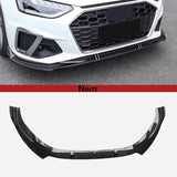NINTE For 2020-2024 Audi A4 S4 Front Lip ABS Painted 3 Pieces Lower Bumper Splitter