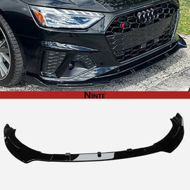 NINTE For 2020 - 2024 Audi A4 S4 Front Lip ABS Painted 3 Pieces Lower Bumper Splitter - NINTE