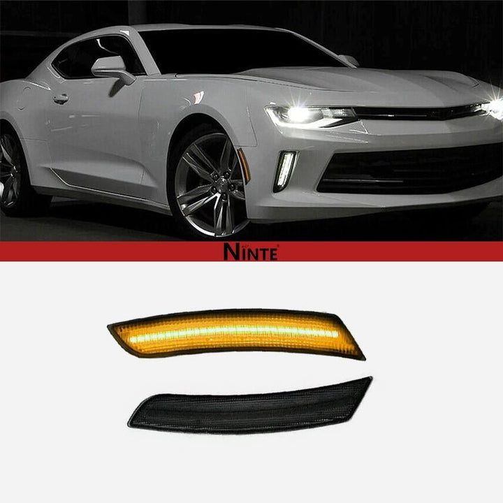 NINTE Smoked LED For 2016 - 2023 Chevy Camaro Front Rear Side Marker Lights - NINTE