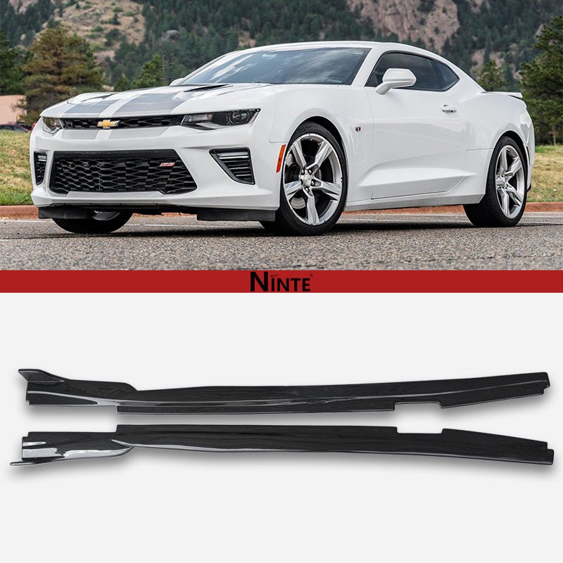 NINTE For 2016 - 2023 Chevy Camaro Side Skirts Rocker Panel Side Extension Lips ABS - NINTE