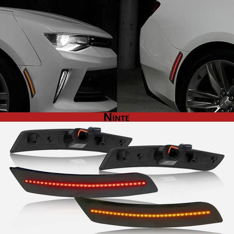 NINTE Smoked LED For 2016 - 2023 Chevy Camaro Front Rear Side Marker Lights - NINTE