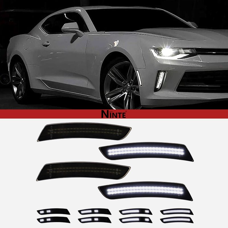 NINTE Smoked LED For 2016 - 2023 Chevy Camaro Front Rear Side Marker Lights - NINTE