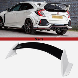 NINTE For 2016-2021 Honda Civic Hatchback FK4 FK7 FK8 5DR Hatchback Rear Spoiler Type-R Style Rear Trunk Splitter Trunk Lid Splitter Wing Air Deflector