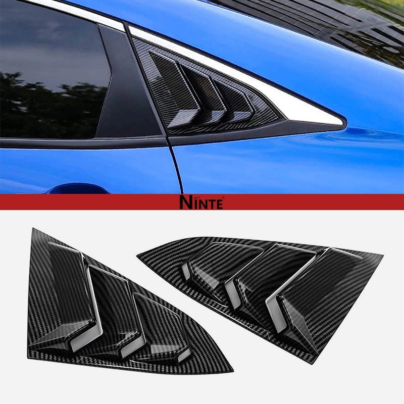 NINTE For 2016 - 2021 10th Honda Civic Sedan Air Vent Scoop Shades Cover Rear Side Window Louvers Vent Cover - NINTE
