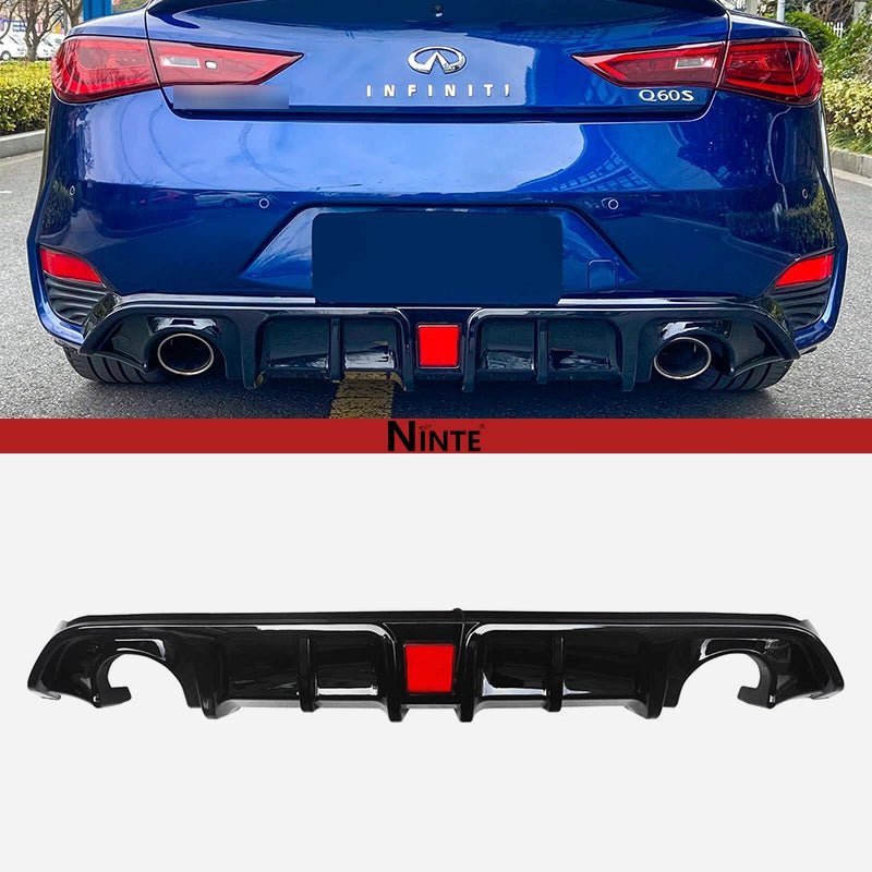 NINTE Rear Diffuser With Brake Light For 2017 - 2023 Infiniti Q60V Q60S - NINTE
