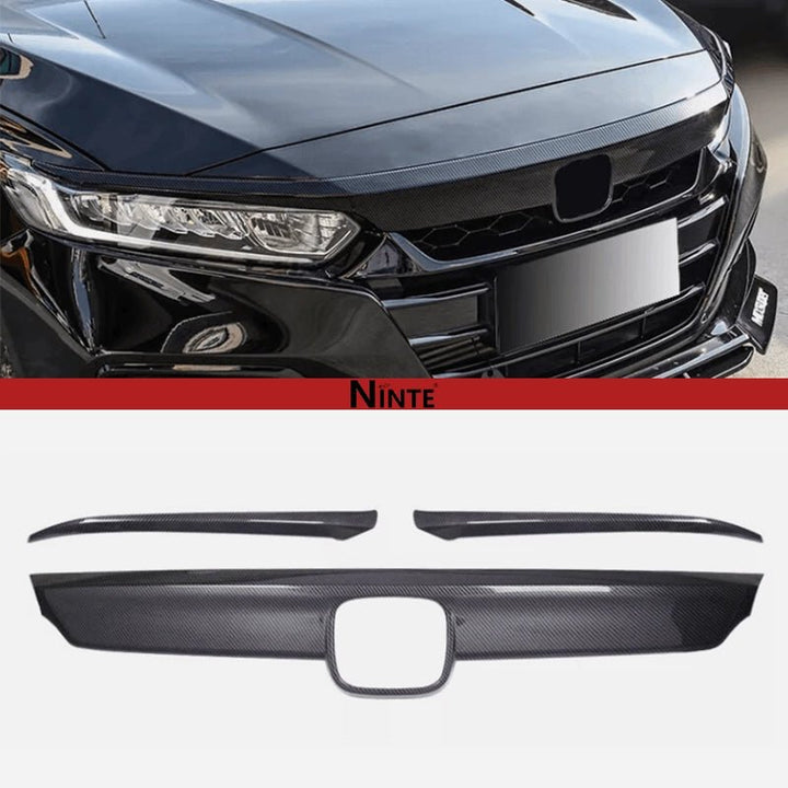 NINTE For 2018 - 2020 Honda Accord Front Bumper Hood Grille Cover W/Eyelid Molding Grille Cover ABS - NINTE