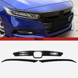 NINTE For 2018-2020 Honda Accord  Front Bumper Hood Grille Cover W/Eyelid Molding Grille Cover ABS