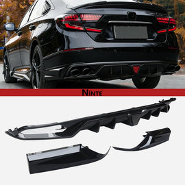 NINTE Rear Diffuser W/Led Brake Light For 2018-2022 Honda Accord including Corner Apron Spats