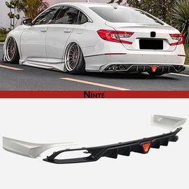 NINTE Rear Diffuser W/Led Brake Light For 2018-2022 Honda Accord including Corner Apron Spats