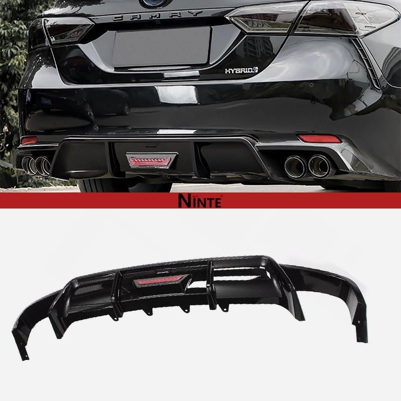NINTE Rear Diffuser For 2018 - 2024 Toyota 8th Gen Camry SE XSE With LED Brake Light - NINTE