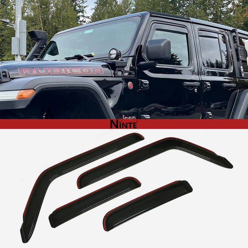 NINTE In - Channel Window Visors For 2018 - 2025 Jeep Wrangler&Gladiator - NINTE