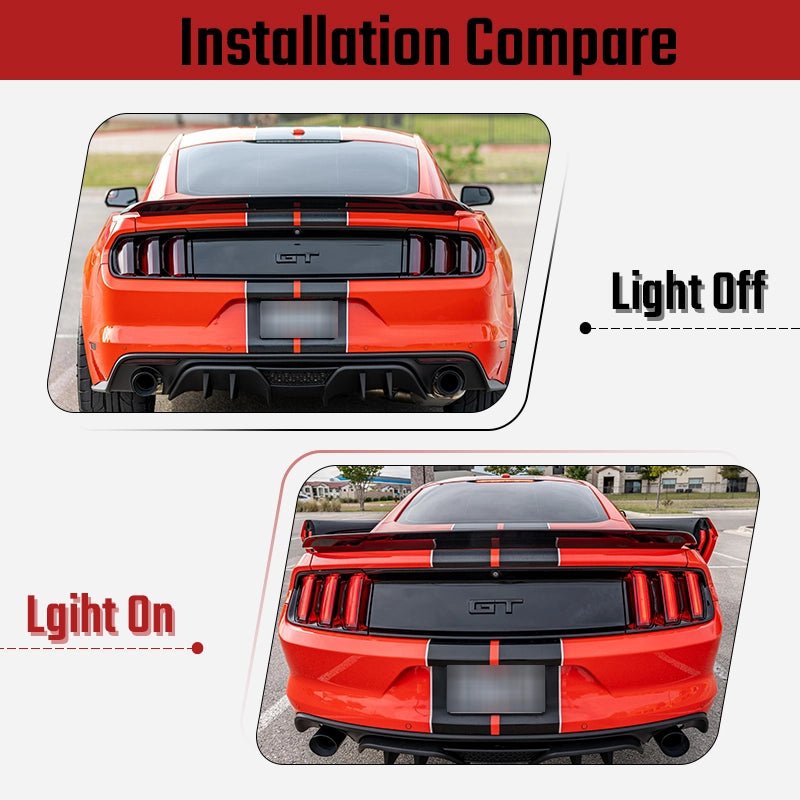 NINTE Smoked Tail Light Lamp Cover Guard Trim For 2018 - 2025 FORD Mustang - NINTE