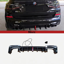 Charger l'image dans la galerie, NINTE For 2018 - 2021 BMW X3 G01 M40i Rear Bumper Diffuser Lip Spoiler Gloss Black - NINTE