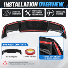 NINTE Roof Spoiler For 2019-2025 Toyota Corolla Hatchback Roof Spoiler Gloss Black Rear Window Trunk Wing Spoiler ABS - NINTE